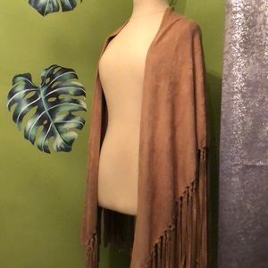 Francesca’s Faux Suede Poncho Wrap